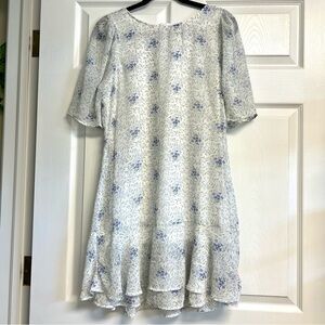 GILLI chiffon flowy floral mini ruffled skirt shift dress women’s size M